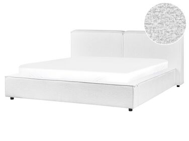 Boucle EU King Size Bed White LINARDS