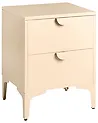2 Drawer Bedside Table ARDURA Metal Beige