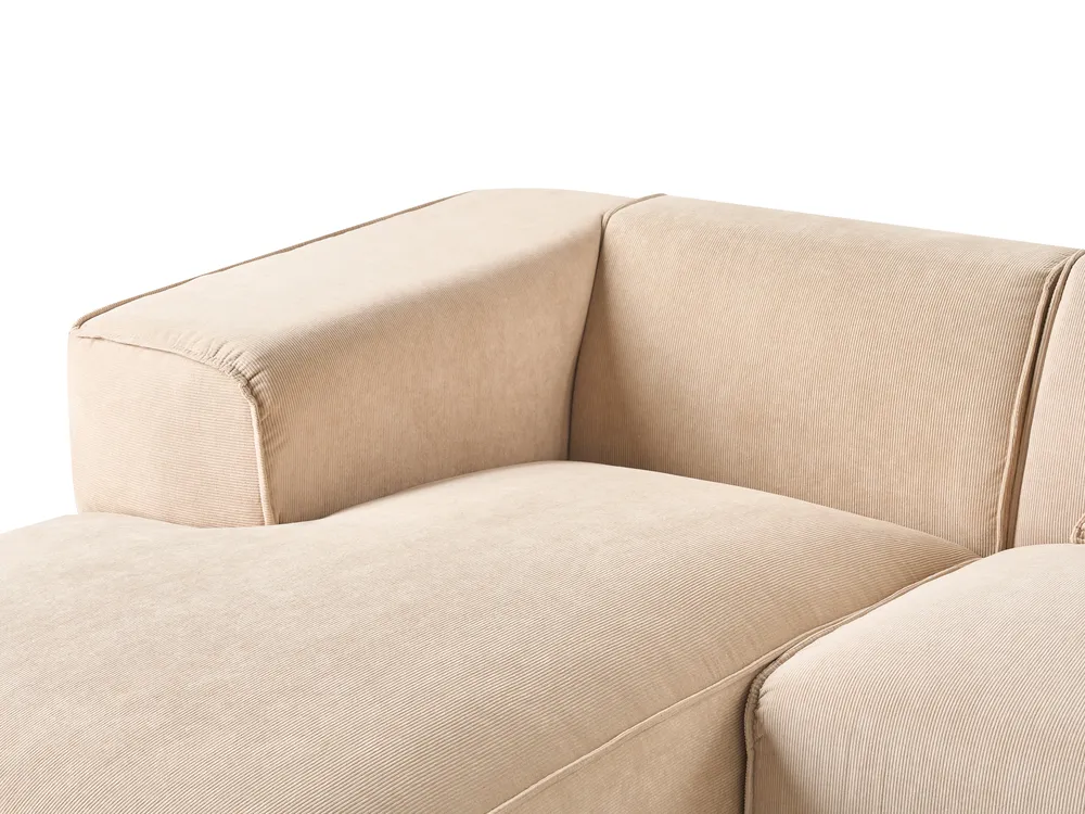 Corner Sofa 3 Seater DOLVA Corduroy Beige Right Hand_984474