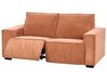 Sofa z elektryczną funkcją relaksu sztruksowa pomarańczowa NUKARI_918676