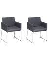 Set of 2 Fabric Dining Chairs Grey GOMEZ_682388