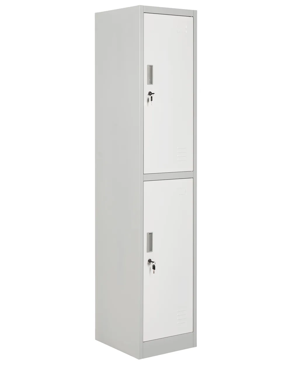 2-Tier Storage Locker ATHLETE Metal Grey/ White | Beliani.co.uk