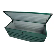 Skrzynia ogrodowa CEBROSA 165 cm 70 cm Metal Ciemnozielony_717751