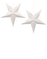 Set of 2 Hanging Decorations LED MOTTI 60 cm Star White