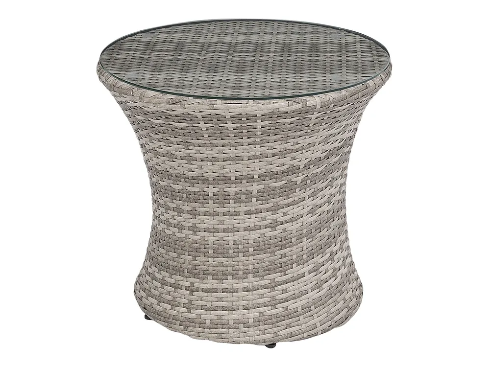 Set bistrot con cuscini CAPRI Rattan sintetico (PE) Grigio_737832
