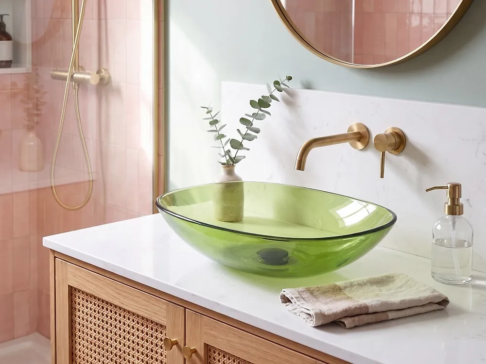 Lavabo da appoggio MOENGO 54 x 36 cm Superficie solida Verde_1174674