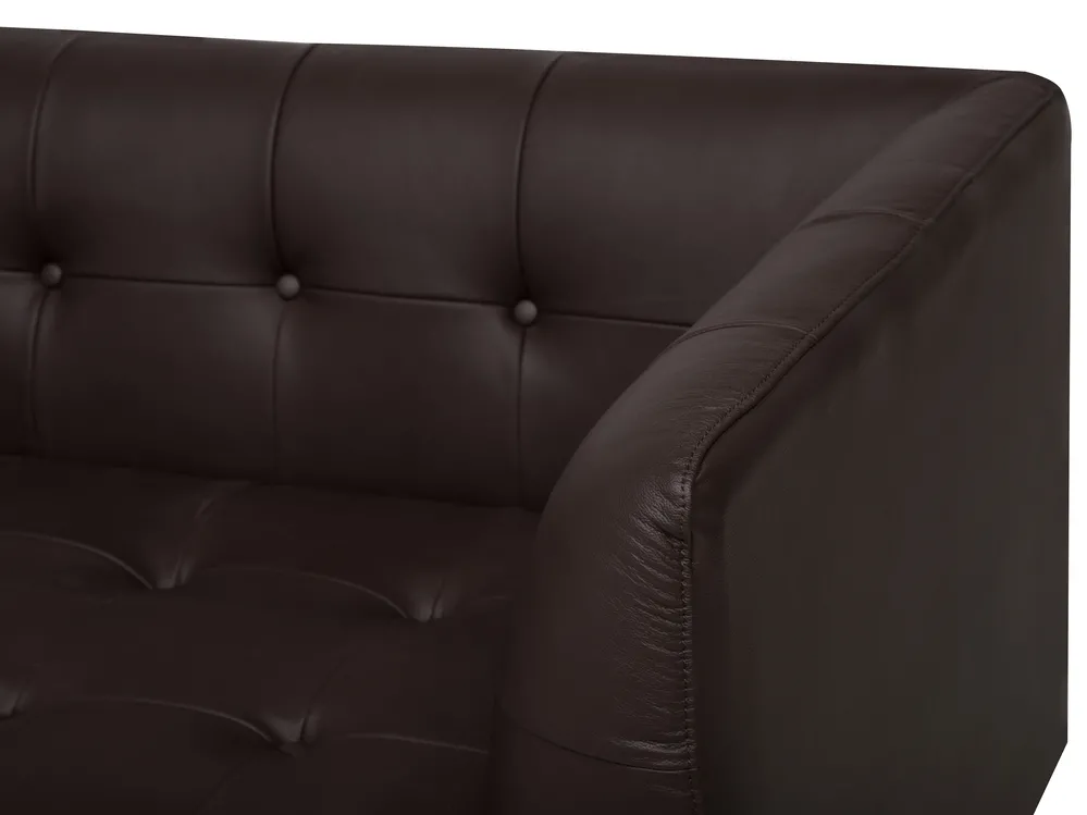 Divano 3 posti BYSKE Pelle naturale Marrone scuro_715315