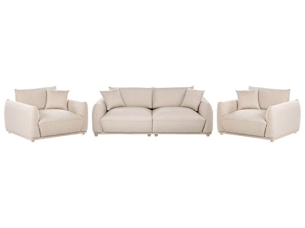 Living Room Set 5 Seater JUBEK Fabric Beige