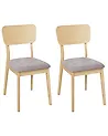 Conjunto de 2 sillas de comedor MINIER Madera Marrón claro/Gris