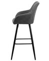 Set of 2 Fabric Bar Chairs Grey DARIEN_724497