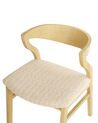 Set of 2 Dining Chairs Light Wood and Light Beige MAROA_934317