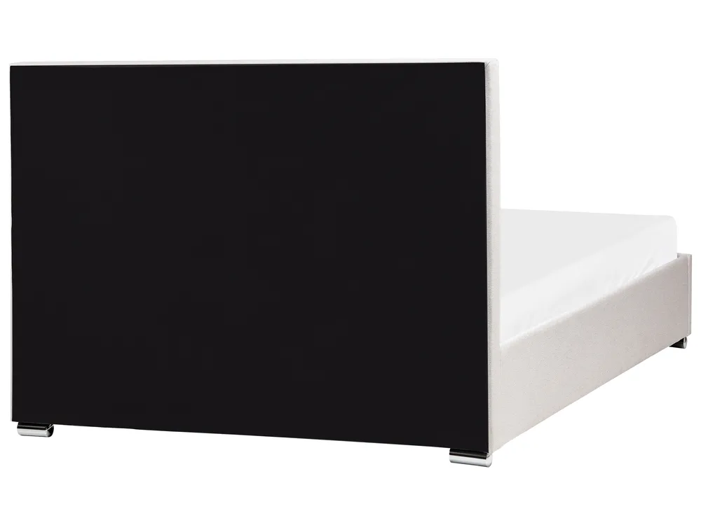 Bett mit Stauraum ROUEN Stoff Hellbeige 140 x 200 cm_996726