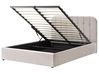 Letto contenitore CHALLANS Ciniglia Tortora 160 x 200 cm