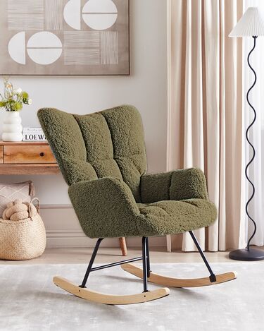 Boucle Rocking Chair Dark Green OULU