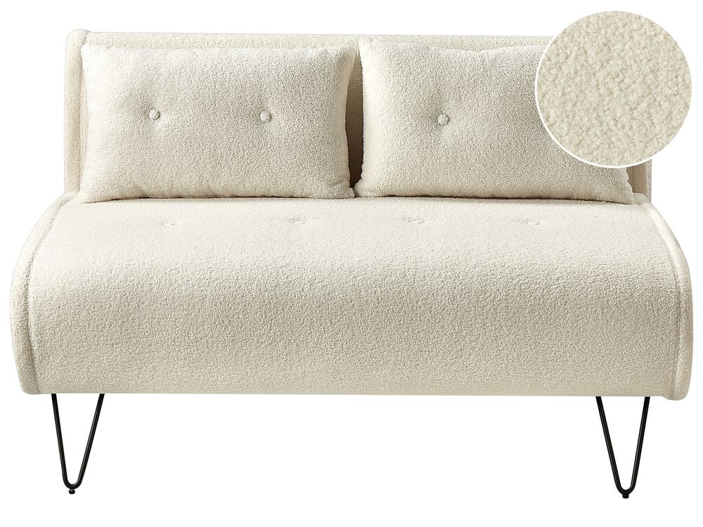 2 Sitzer Schlafsofa Boucle hellbeige schwarz VESTFOLD Beliani
