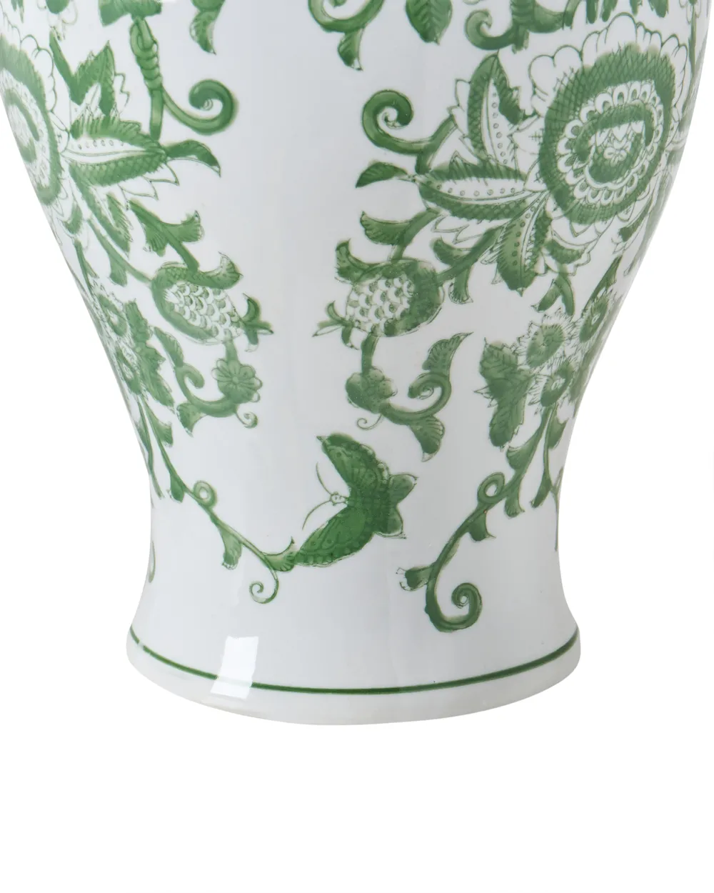 Wazon z pokrywką MONDRAGON 37 cm Porcelana Biały/ zielony_1052914