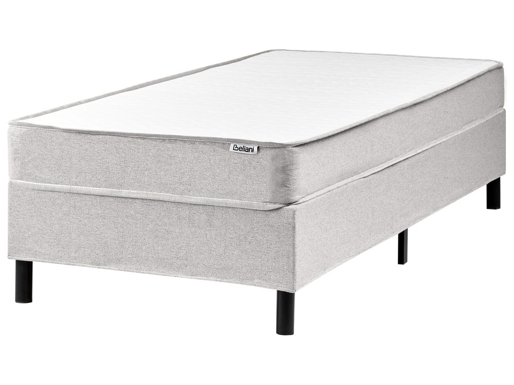 Divan Bed without Headboard Fabric COUNTESS 90 x 200 cm (EU Single) Light Grey