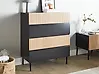 4 Drawer Chest BLYTHE Natural Ash Wood Black