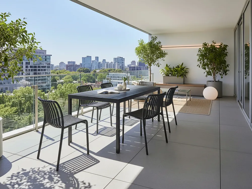Garden Dining Table BARTICA 154 cm 84 cm Black