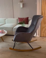 Poltrona a dondolo ELLAN Velluto Grigio scuro_958267