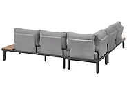 Garden Corner Sofa with Table 5 Seater FIVIZZANO Acacia Wood Dark Grey_1158793