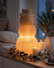 Christmas Decoration Table Lamp BANGA 51 cm Snowman Beige_1115343