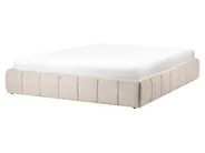 Ottoman Bed without Headboard GENAS Fabric Light Beige 160 x 200 cm (EU King Size)_1070189