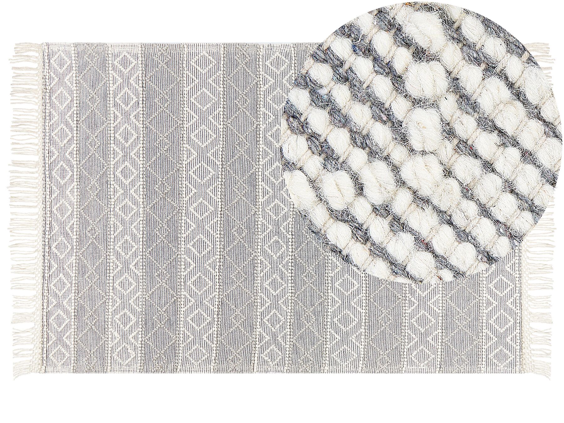 Alfombra de lana gris/blanco crema 160 x 230 cm TONYA_856525