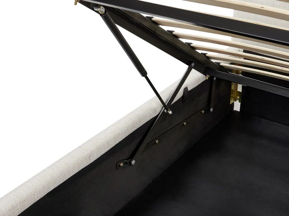 Ottoman Bed CASTELNAVET Fabric Off-White 180 x 200 cm (EU Super King)_972852