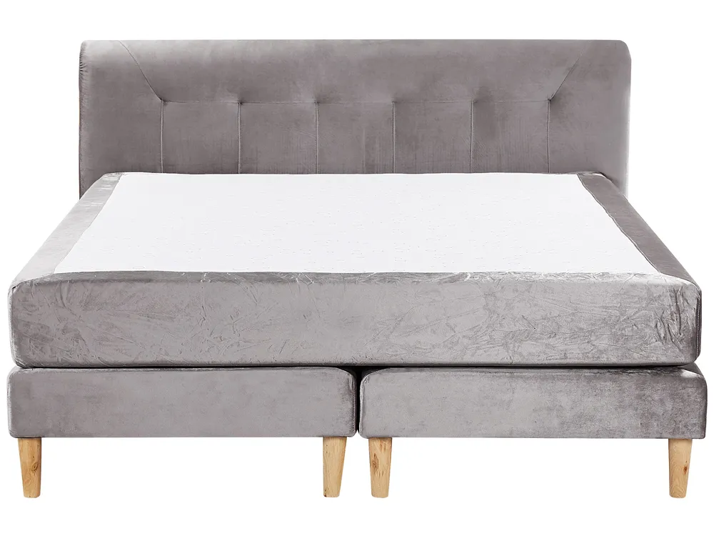 Boxspringbett Samtstoff MARQUISE 160 x 200 cm Grau_796503