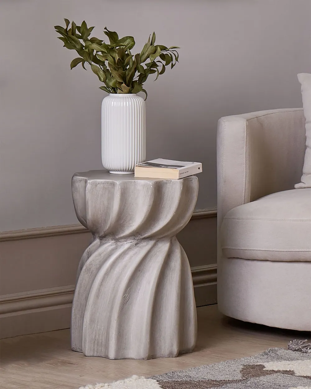 Side Table ALGUA 35 cm 35 cm Grey_883868