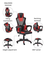 Office Chair IGNIS Faux Leather Red_1074144