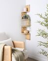 4 Tier Corner Wall Shelf Light Wood ALDER_935012