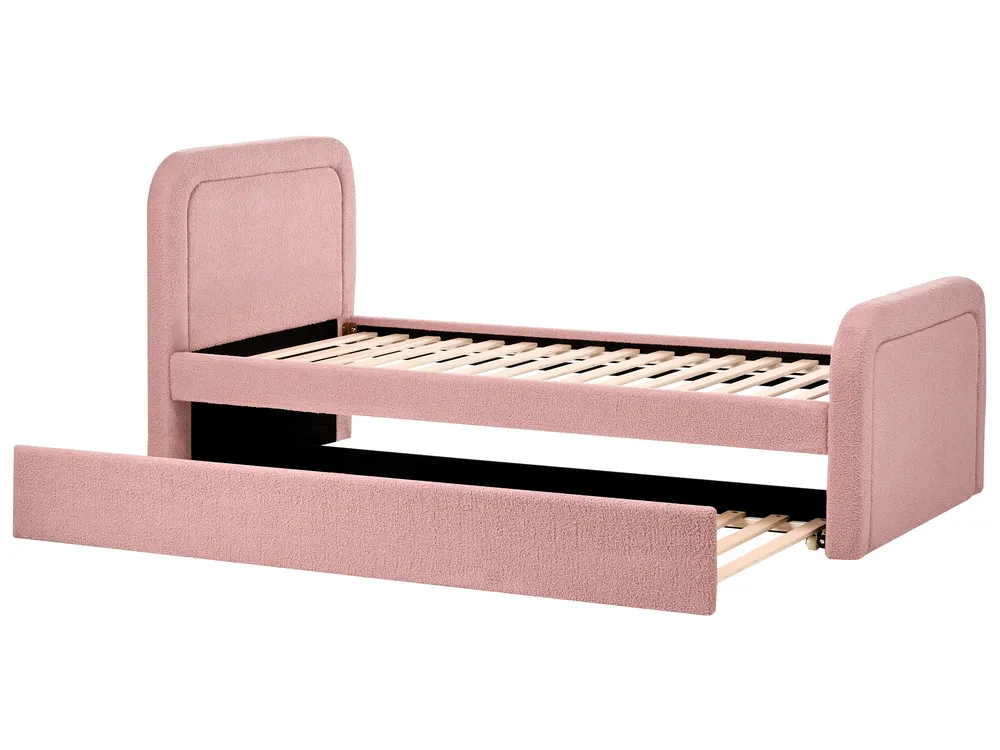 Trundle Bed Boucle RAYSSAC 90 x 200 cm (EU Single) Pink_1081109
