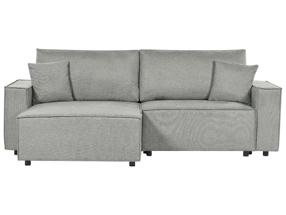 Corner Sofa Bed KARILA with Storage Fabric Grey Right Hand