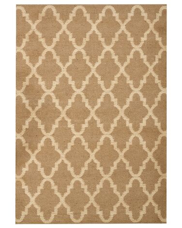 Teppich Jute beige 160 x 230 cm marokkanisches Muster Kurzflor MERMER