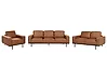 Living Room Set 6 Seater SOVIK Faux Leather Brown