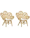 Set of 2 Peacock Chairs FLORENTINE Rattan Natural