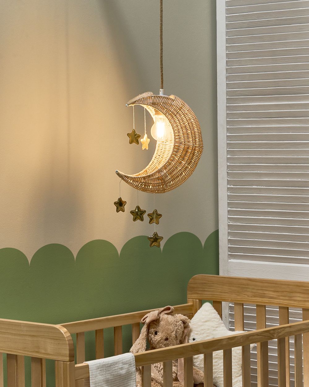 Pendant Lamp Moon ORCHON Rattan Natural