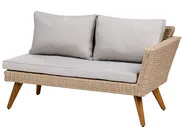 Garden Corner Sofa with Table 6 Seater VITTORIA PE Rattan Grey_1091944