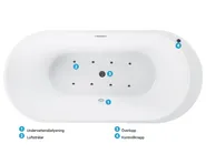 Fristående bubbelbadkar med LED NEVIS 1700 x 800 mm Svart_784349