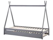 Kids Trundle Bed Pine Wood TALMONTIERS 90 x 200 cm (EU Single) Grey_964101