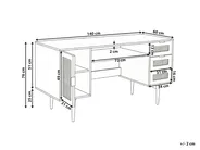 Íróasztal RAFFRA 140 cm 60 cm Sötétbarna_1191615