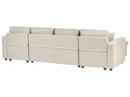 U-Shape Sofa Bed 5 Seater SOMMEN with Storage Fabric Beige_987217