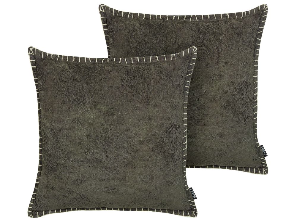 Set di 2 cuscini MELUR 45 x 45 cm Grigio Tinta unita