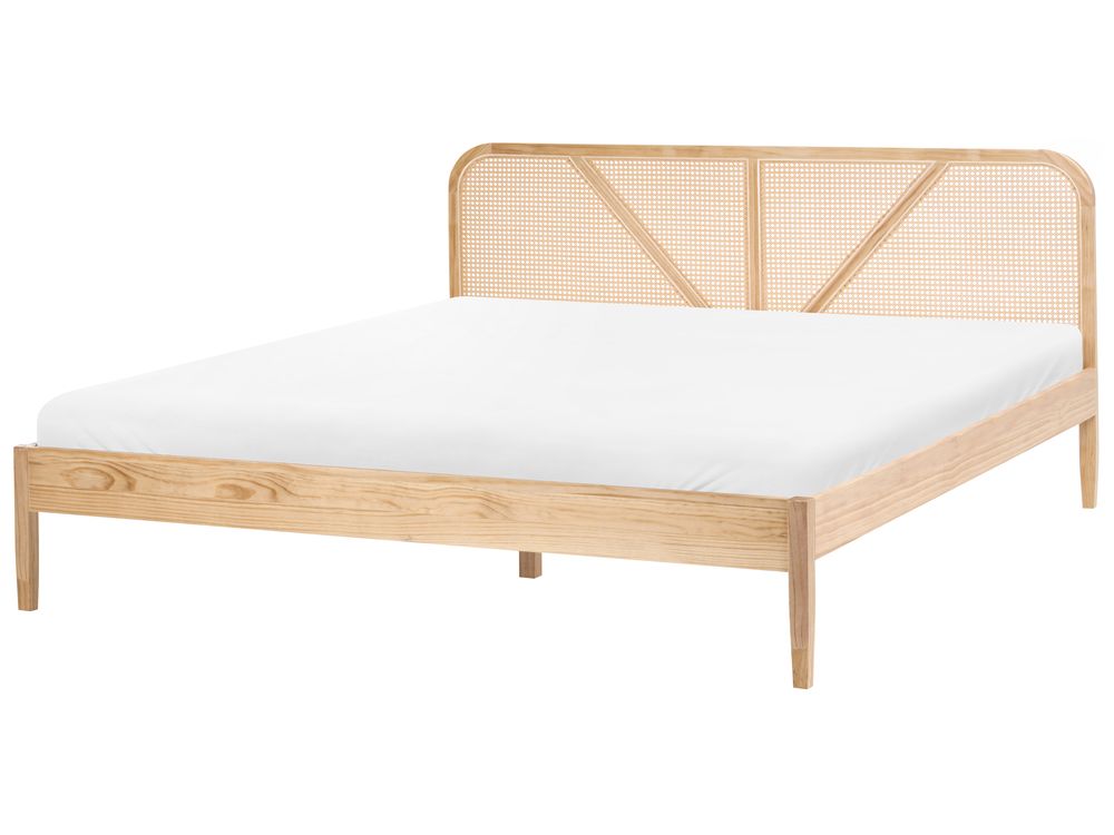 Pat cu lamele Lemn de pin BELLEME 180 x 200 cm Maro deschis