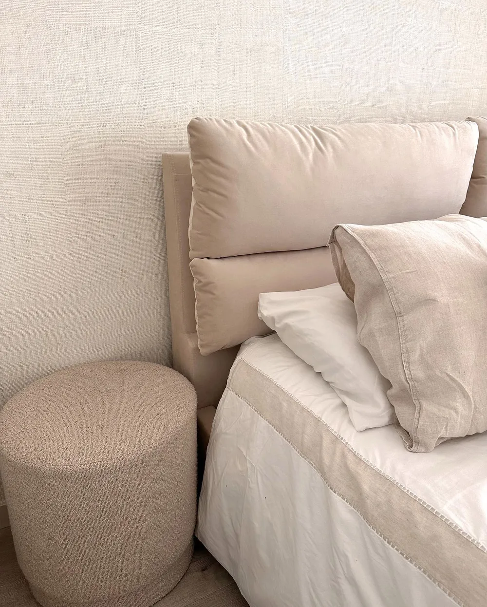 Letto contenitore BATILLY Velluto Beige chiaro 160 x 200 cm_875942