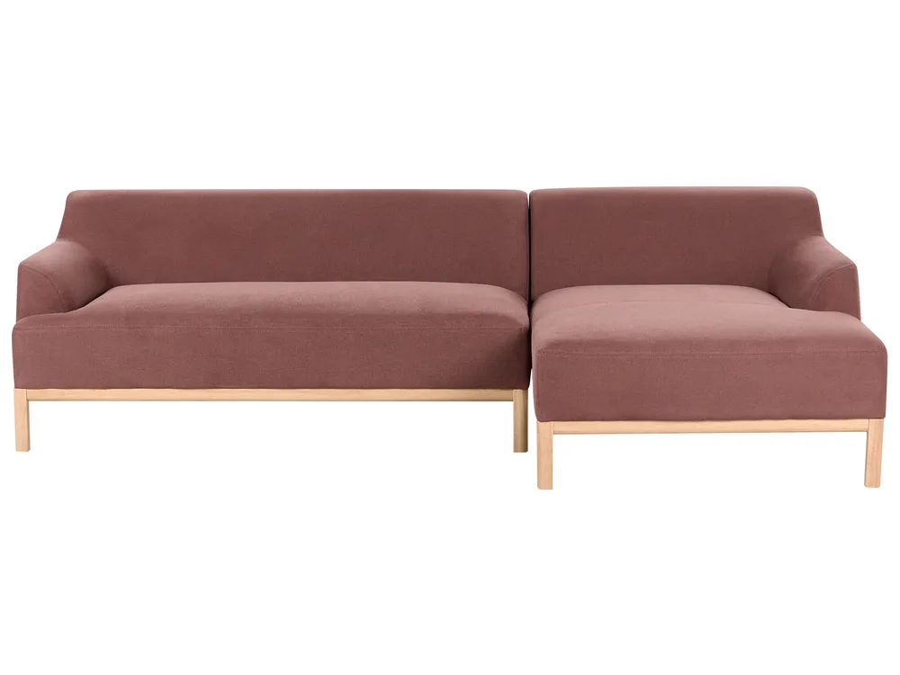 Corner Sofa 3 Seater SOSJO Fabric Burgundy Left Hand