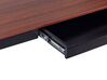 Schreibtisch dunkler Holzfarbton / schwarz 120 x 60 cm mit USB-Port elektrisch höhenverstellbar KENLY_840246