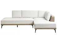 Corner Sofa 3 Seater MYKEN Fabric Off-White Left Hand_939606